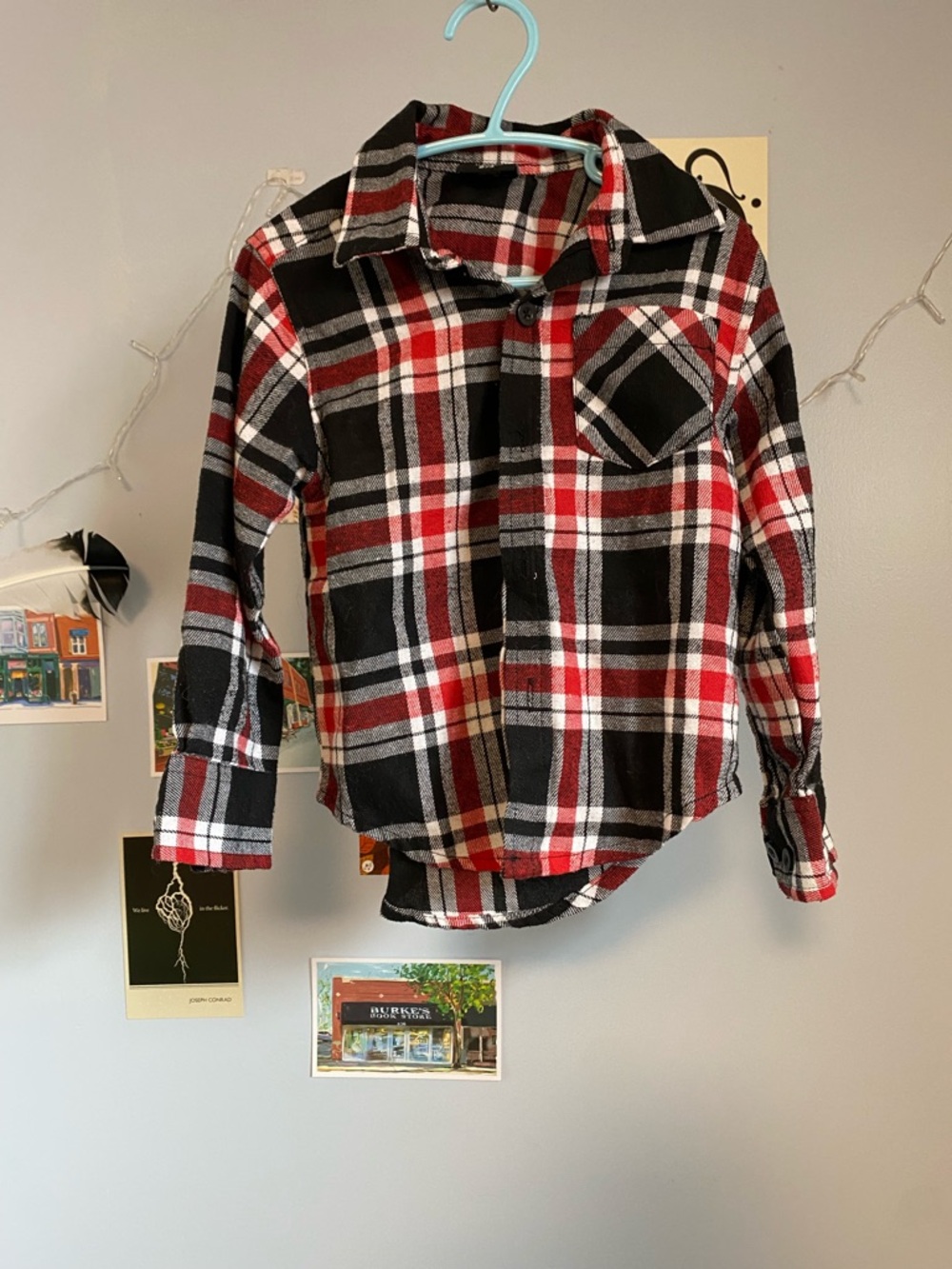 Toddler red & Black Plaid Button-Up Shirt